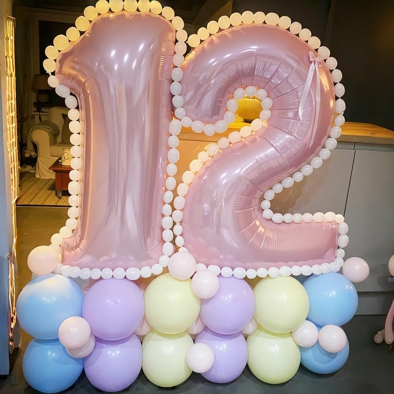 Pastel Pink Number 6 Balloons, 40 In Large Light Pink Number 6 Foil Helium Balloons for Girls, Self Inflating Number Balloons 0-9 for Girls 6th 16th Birthday Women Anniversary Party Decoration