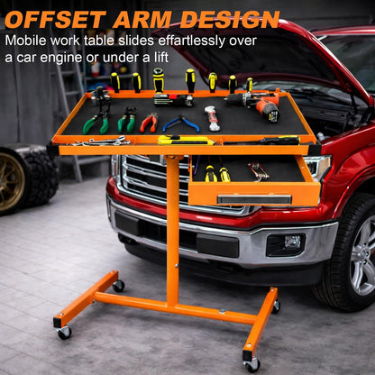 A A IN Heavy Duty Adjustable Work Table with Drawers, for Garages, Repair Shops and DIY, Portable. 220 Pounds Capacity.