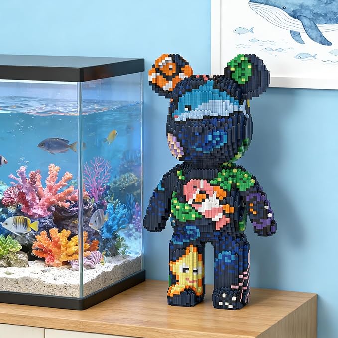 Underwater World Bear Building Blocks (7000 PCS) 3D Micro Animal DIY Bear Building Blocks for Adults &amp Teenager Creative Toys Ideal Gift for Family &amp Friends