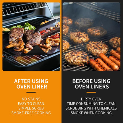 Skiennix Large Oven Liners - Reusable Nonstick Teflon Mats | 17"x25" Heavy Duty & Heat Resistant