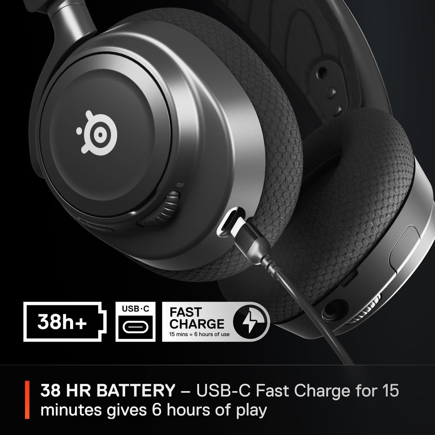 SteelSeries Arctis Nova 7 Wireless Multi-Platform Gaming Headset — Neodymium Magnetic Drivers — 2.4GHz + Mixable Bluetooth — 38Hr USB-C Battery — ClearCast Gen2 AI Mic — PC, PS5, Switch, VR, Mobile