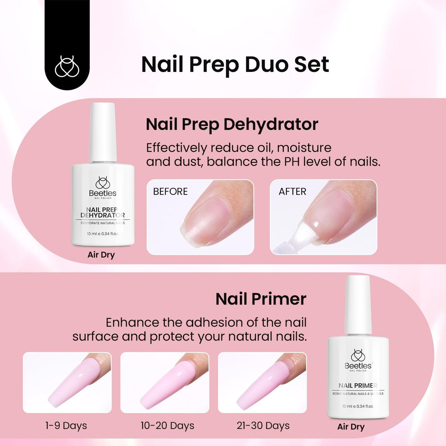 Beetles Gel Nail Kit Short Almond with Nail Dehydrator and Primer, 576Pcs Half Matte Etch-X Gel Nail Tips Solid Nail Glue Mini Nail Lamp Acrylic Nail Tips Easy DIY Nail Extension Set Gift for Women