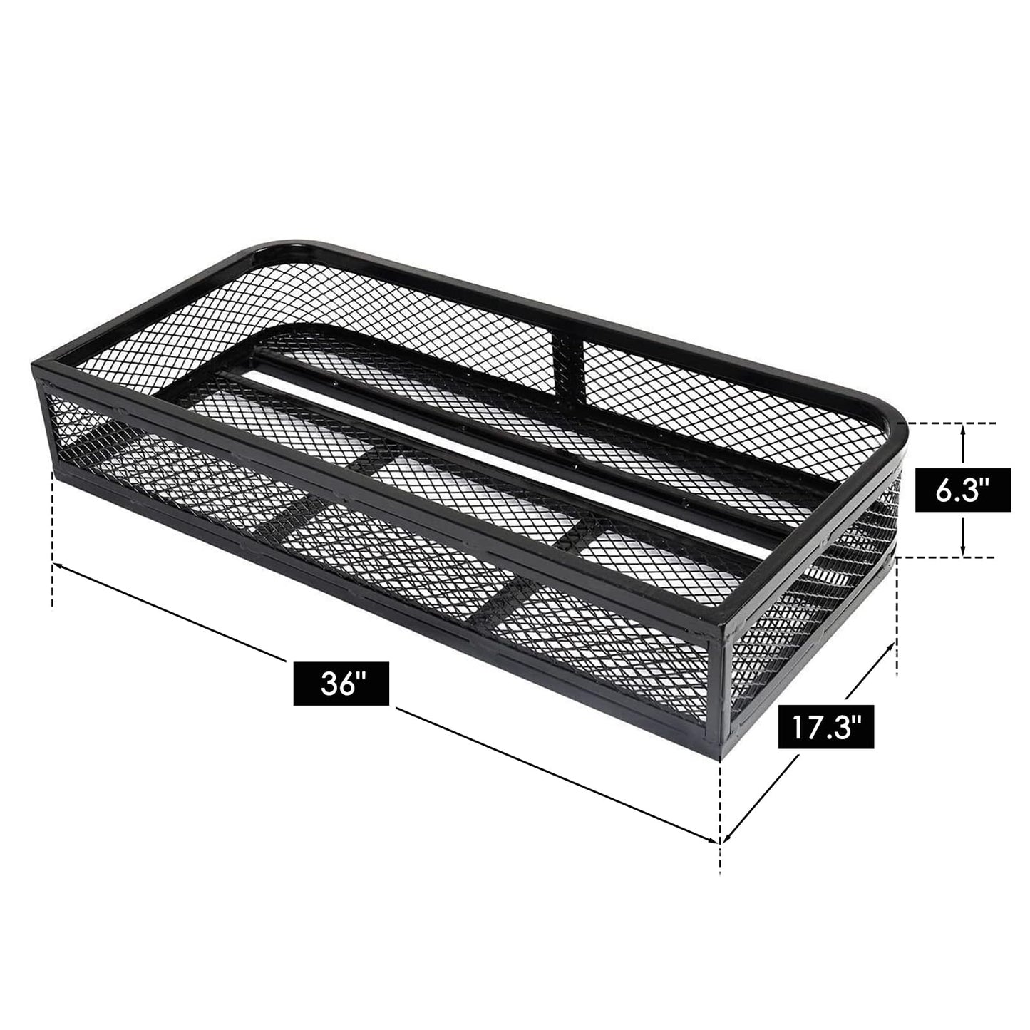 ORCISH Heavy Duty ATV Front Cargo Basket, 17" W x 36" L x 6" H Steel Mesh Rack with Mounting Kit, Universal ATV/UTV Storage Basket for Gear, Luggage, Camping, Hunting, and Outdoor Use