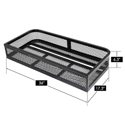 ORCISH Heavy Duty ATV Front Cargo Basket, 17" W x 36" L x 6" H Steel Mesh Rack with Mounting Kit, Universal ATV/UTV Storage Basket for Gear, Luggage, Camping, Hunting, and Outdoor Use