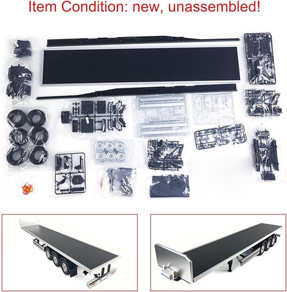 TOUCAN RC HOBBY US in Stock RC Chassis Flatbed Semi Trailer for DIY Model 1/14 Tractor Truck