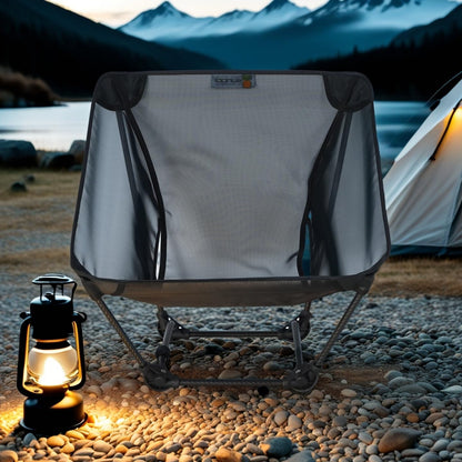 Ultralight Backpacking Chair,Carbon Fiber Legless Ground Chair,Folding Camping Chair,Lightweight Portable for Adults,Hiking,Camping,Picnic,Fishing,RV,Balcony,Paddleboard,Beach,Indoor (Black)