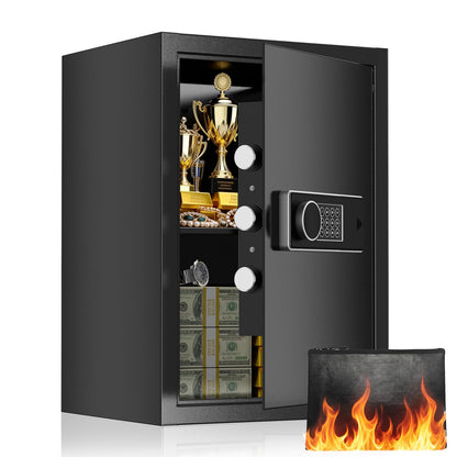 KPASAFE 19.7 Inch Tall Large Safe Box, 3.4 Cuft Home Safe with Fireproof Bag, Anti-Theft Lock Box with Alarm System and Digital Keypad for Document, Cash, Valuables