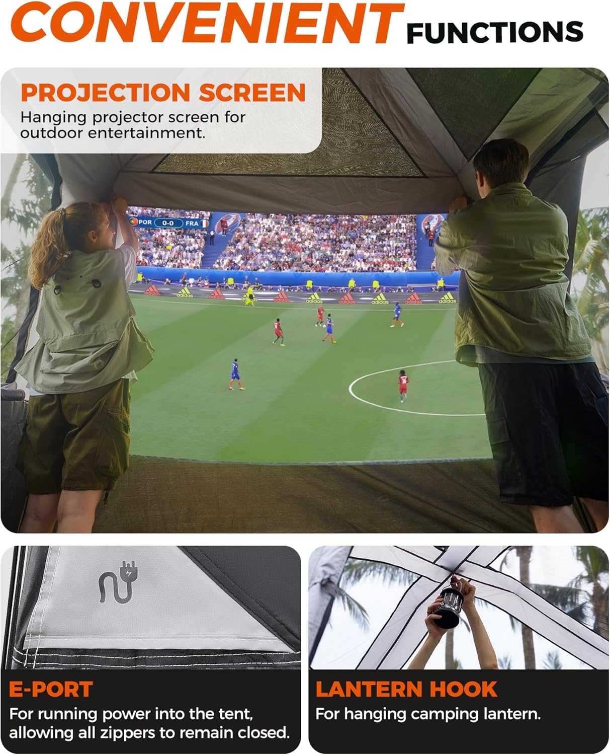 KingCamp SUV Tent, Instant 6-8 Person Waterproof & Windproof Tailgate Car Camping Tent with Movie Screen for Family Camping & Outdoor Adventures
