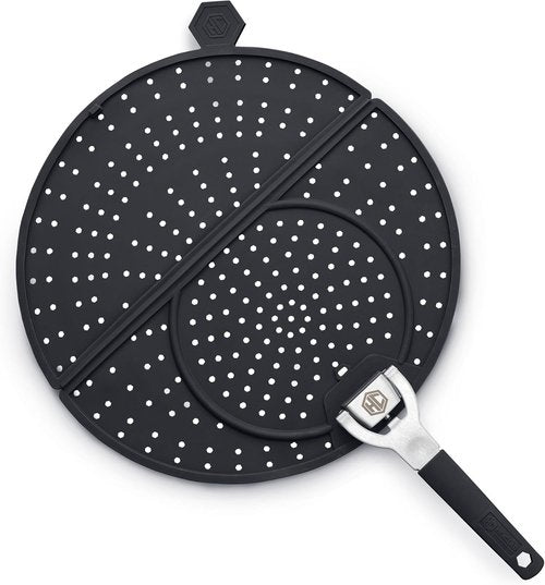 HexClad Grease Splatter Screen - Dishwasher-Safe, Folding Design for 10 & 12-Inch Pans | Heat-Safe to 480°F