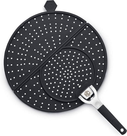 HexClad Grease Splatter Screen - Dishwasher-Safe, Folding Design for 10 & 12-Inch Pans | Heat-Safe to 480°F