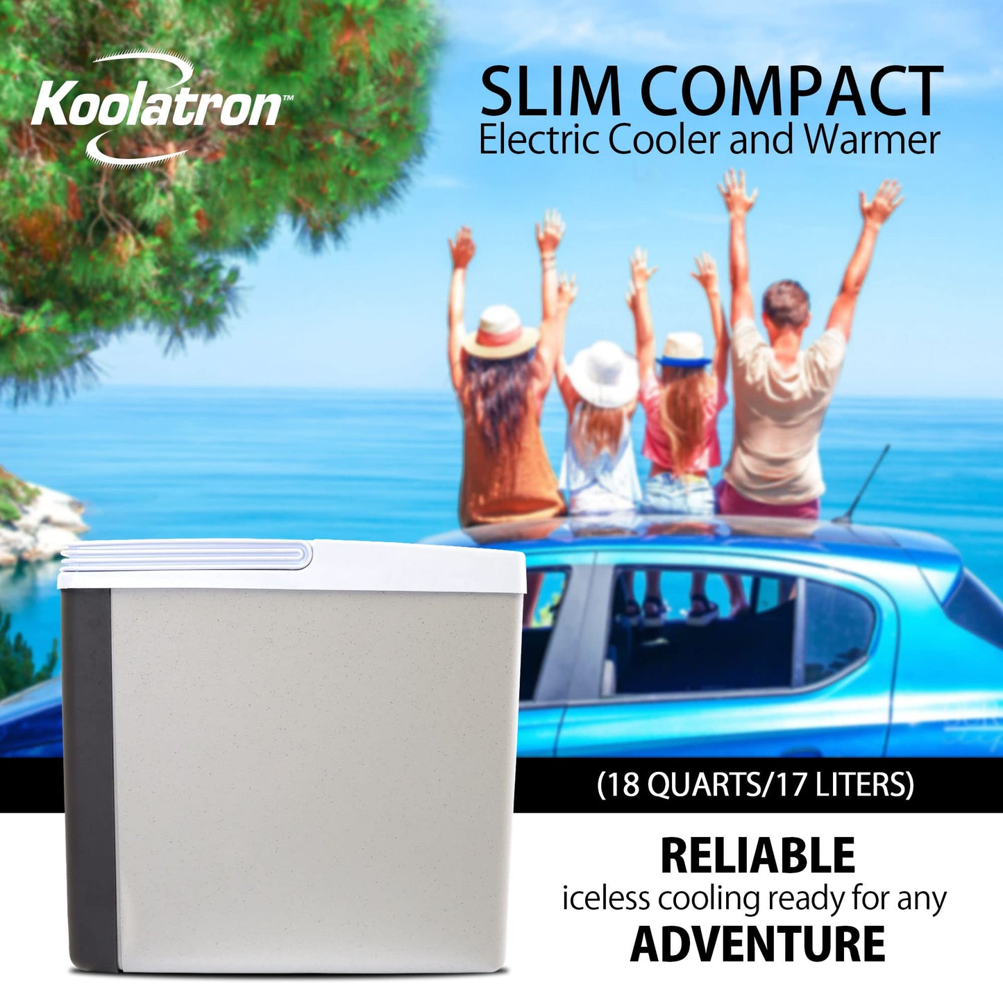 Koolatron 12V Iceless Cooler & Warmer – Portable 18 qt Electric Cooler/Nevera Portátil Eléctrica for Car Truck Camper Boat Hard Sided Mini Fridge for Camping Picnic Travel Lunch Food Drinks Office