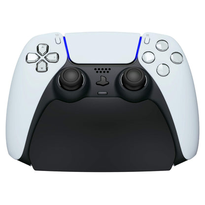 PlayVital Solid Black Controller Display Stand for ps5, Gamepad Accessories Desk Holder for ps5 Controller with Rubber Pads