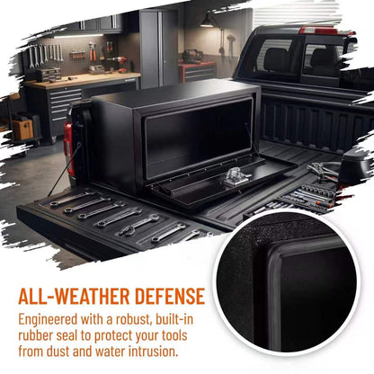YRCHOFQU 30×12×14 Underbody Truck Tool Box, Heavy Duty Steel Underbody Toolbox with T-Handle Lock & Weatherproof Seal, Lockable Truck Trailer Tool Box for Pickup, Flatbed, RV, Van, Utility Vehicles