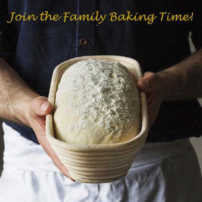 Panumly Bread Proofing Basket Set of 2, 10 inch Oval Sourdough Proofing Bowls with Liners, Handmade Rattan Baskets for Bread Making Baking Fermentation