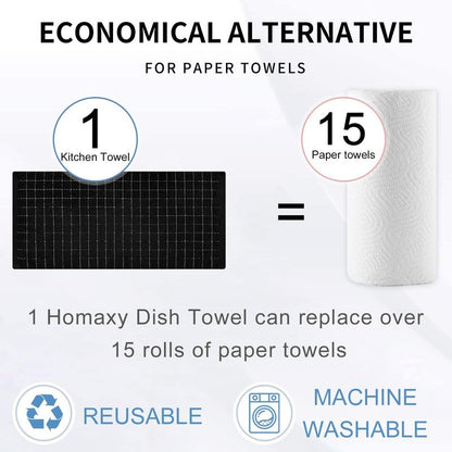 Homaxy 100% Cotton Terry Kitchen Dish Cloths, Ultra Soft and Absorbent Dish Towels for Kitchen, Suitable for Drying and Washing Dishes, 6 Pack, 12 x 12 Inches, Multiple Colour