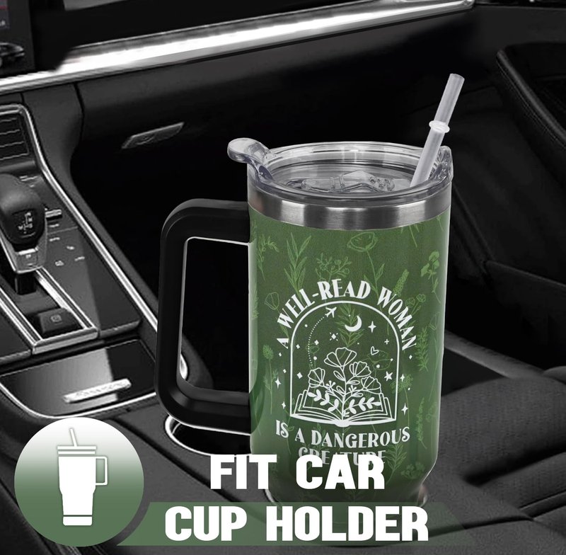 Nqhsionv Book Lovers Gifts 40oz Book Lover Tumbler with Handle and Straw Bookish Coffee Travel Mugs Insulated Cup Gifts for Women Readers,Reading,Bookish,Librarian,Books Accessories