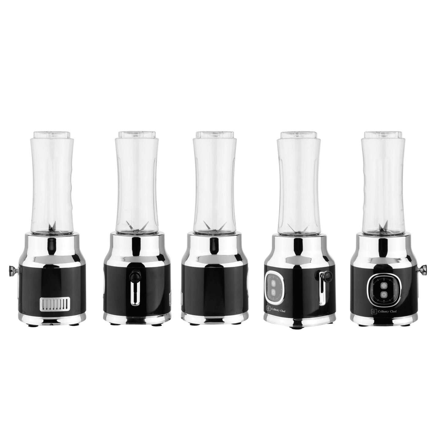 CULINARY CHEF Retro Smoothie Maker Personal Blender with Mason Jar, Perfect for Shakes and Smoothies, Countertop, Dishwasher Safe, BPA-Free, High Power 300W, Black