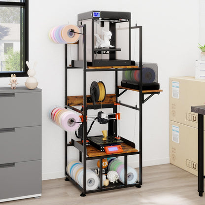 PUNCIA 3-Tier Foldable 3D Printer Stand with Filament Storage, Heavy Duty Rack for FDM SLA Resin 3D Printers and PLA ABS Materials Sturdy 3D Printing Table Perfect for Home Office Workshop Studio