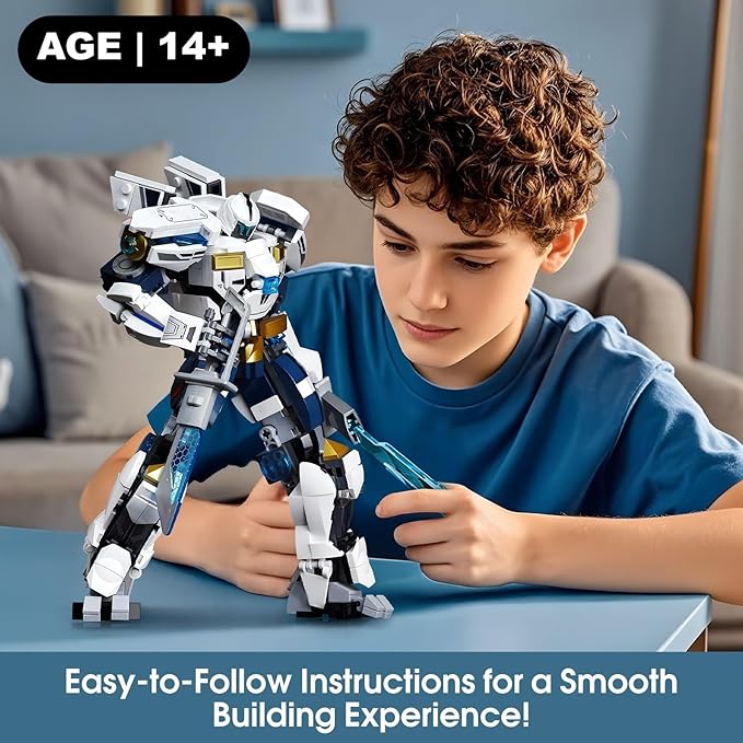 Mech Robot Building Sets Easter 561 PCS Transforming Mecha Robot Model Kit Creative Building Display Gift Christmas Birthday Ages 14+