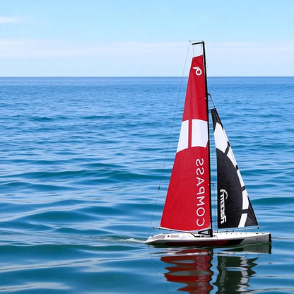 53 Remote Control Boat Wind Power 2.4G Unpowered Assembled Electric RC Sailing Boat for Hobby Adults (S)