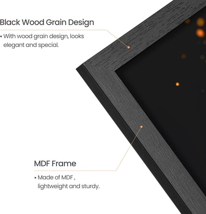 Upsimples 11x14 Picture Frame - Stylish Black Wall Gallery Frame Made of Engineered Wood | 1 Pack