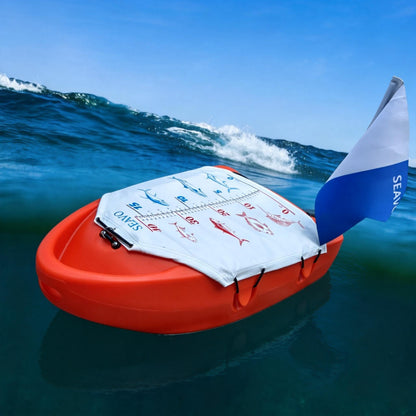 AUSLEE SEAVO Spearfishing Float Boat with Carry Straps Fishing Dive Float Buoy Spearfishing Buoy Snorkeling Freediving (Orange)