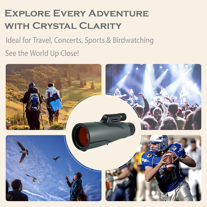 16x56 High Powered Monoculars for Adults – HD BAK4 FMC Long-Range Monocular Telescope, IPX7 Waterproof with Smartphone Adapter & Tripod for Bird Watching, Hunting, Hiking & Camping, Gift Set