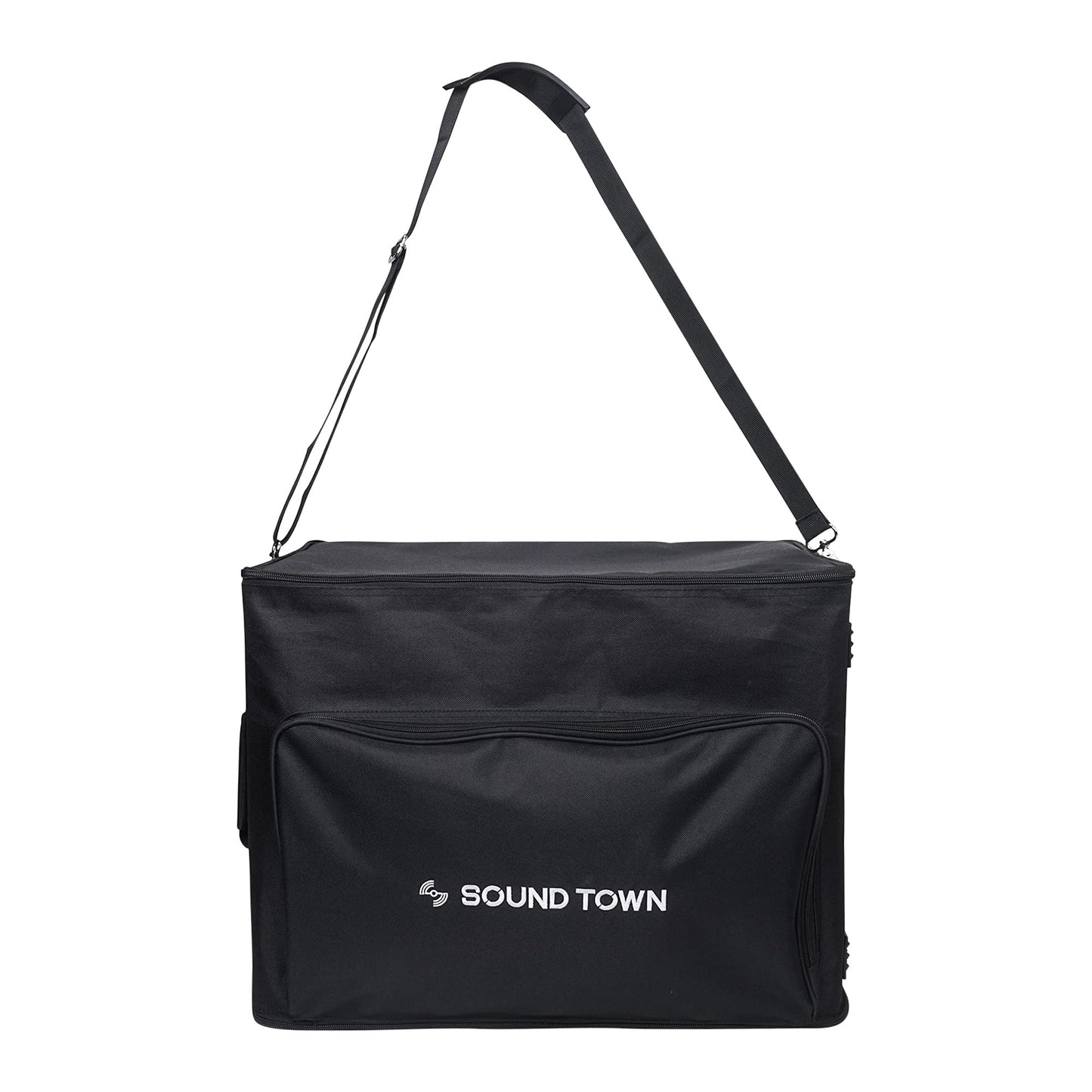 Sound Town Portable 6U Rack Bag, Soft Rack Case with 14" Rackable Depth, Plywood Rack Frame, Shoulder Strap, Accessory Pocket (STRB-616B)