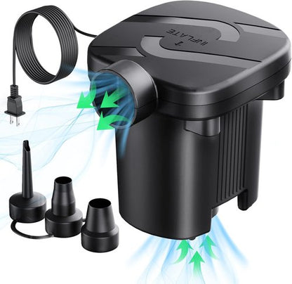 Electric Air Pump - Quick-Fill Portable AC110-120V for Inflatables, Mattresses & Pool Floats