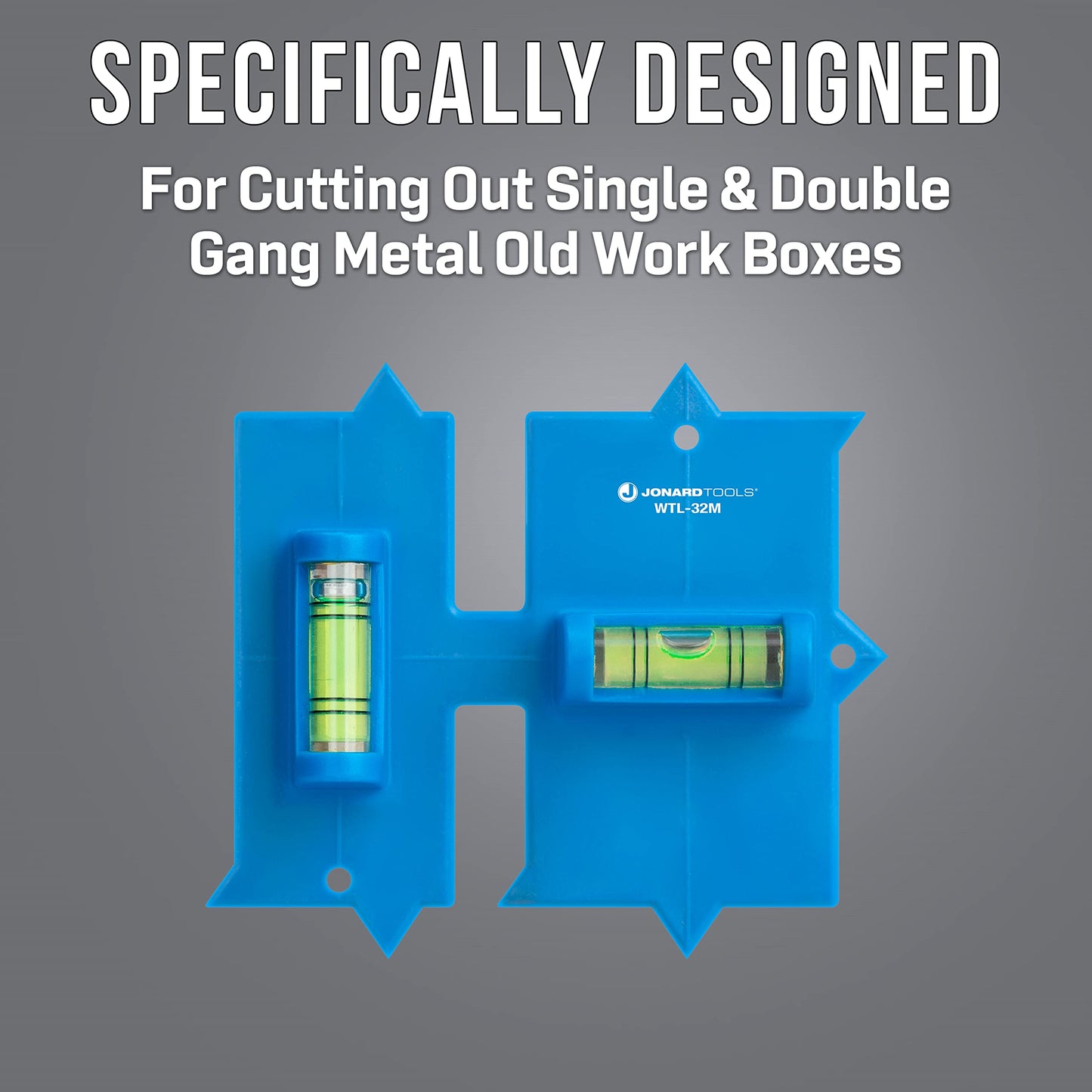 Jonard Tools EBW-412 Electrical Box Cutting Kit, Single Gang with Wall Template Leveler & Electrical Box Cutter Attachment