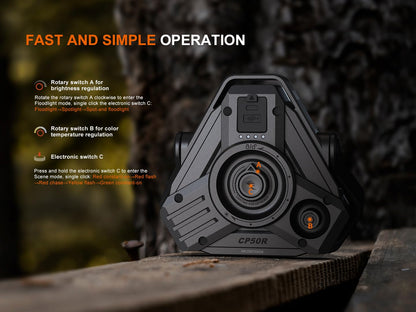 CP50R Rechargeable Lantern Flashlight, 5500 Lumen Spotlight & Floodlight, Multi-Color LEDs, Adjustable Color Temperature, 492 Yards Beam, Tripod Mount, Waterproof for Camping, Job Site & Emergency