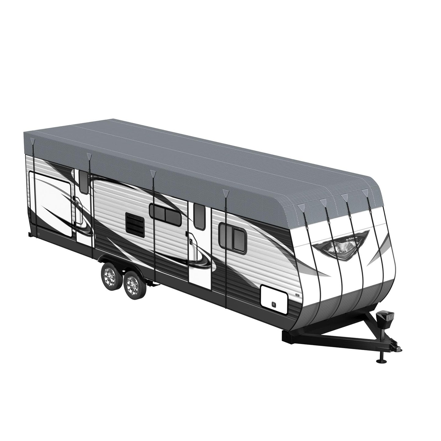RV Caravan Roof Cover - Rv tarps Heavy Duty Waterproof | Non-Woven Fabric Waterproof Travel Camper Trailer Cover, Foldable Storage Rv Tarpaulin with Straps and Buckles