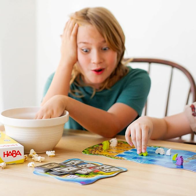 HABA Water Dragons: Kids Board Game and Fast-Paced Dice Game with Wooden Components for Ages 5 and up Made in Germany
