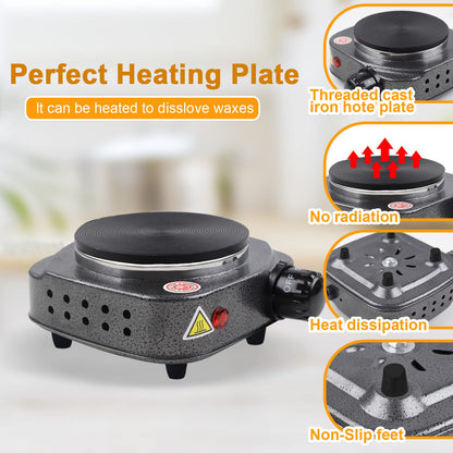 BBAXI Candle Making kit with Hot Plate,Wax Melter for Candle Making,Candle Making Kit for Beginners with Melting Pot,Including Candle Pot,Electric Stove,Thermometer, Candle Wick,Anti-hot