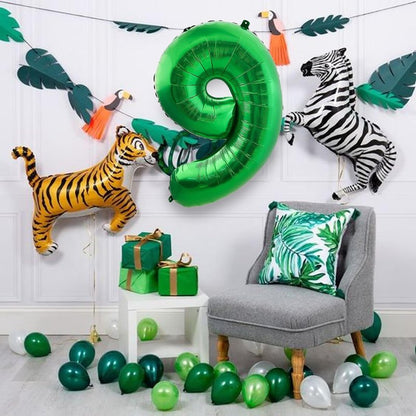 Number Balloons Green Party Balloon - Giant Number 9 Balloon, 40 Inch Large Balloon for St. Patrick's Day Games Theme Birthday Decoration, Girls Boys Party Supplies