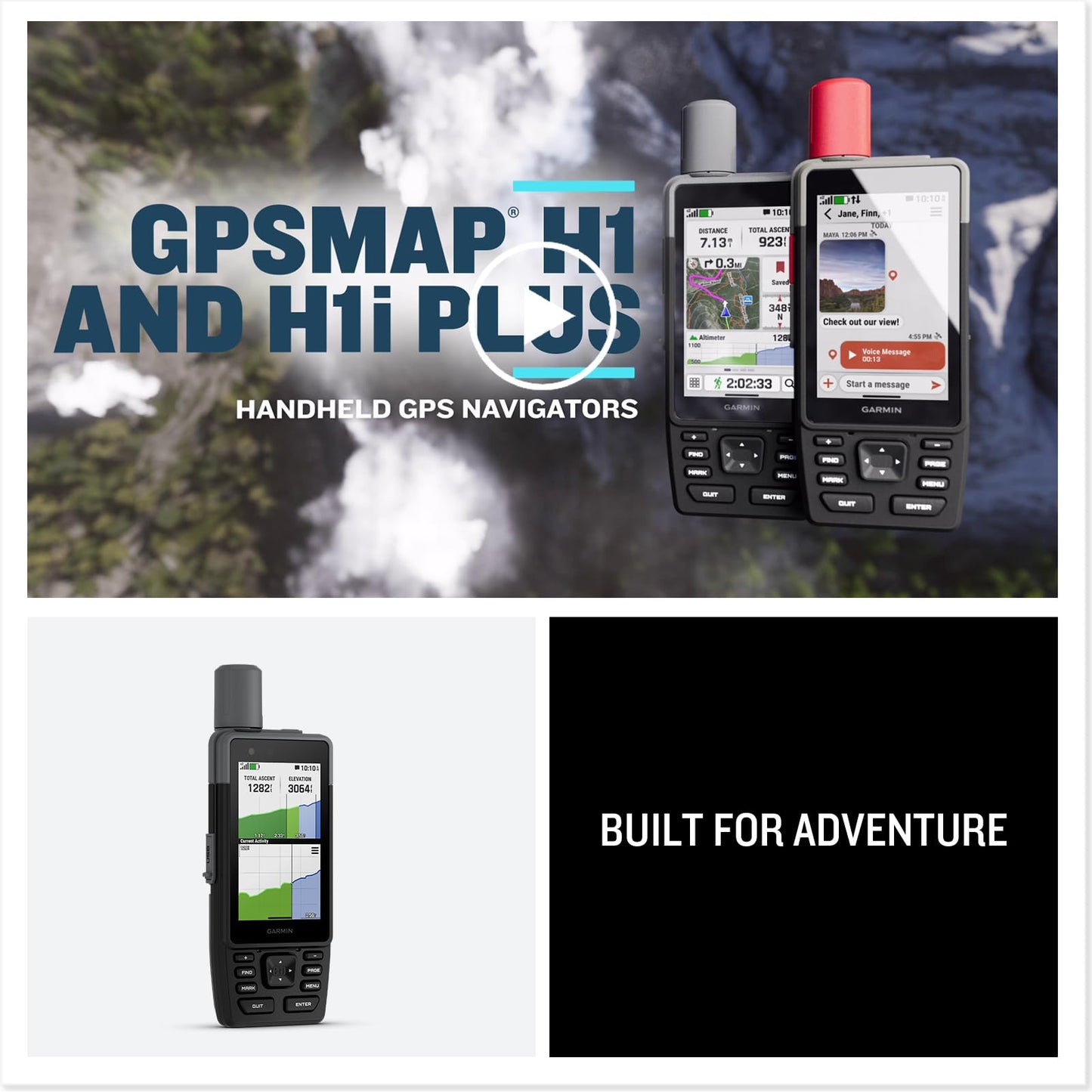 Garmin® GPSMAP® H1, Premium GPS Handheld Navigator with Color Touchscreen and Buttons, Durable IP67 Water Rating, Long Battery Life, Built-in Flashlight, Preloaded Maps
