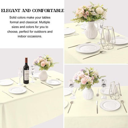 JALANCY 4 Pack Rectangle Tablecloth for 6 Foot Tables Washable Polyester Table Cover for Wedding Dining Table Parties Banquet（60x102 Beige）