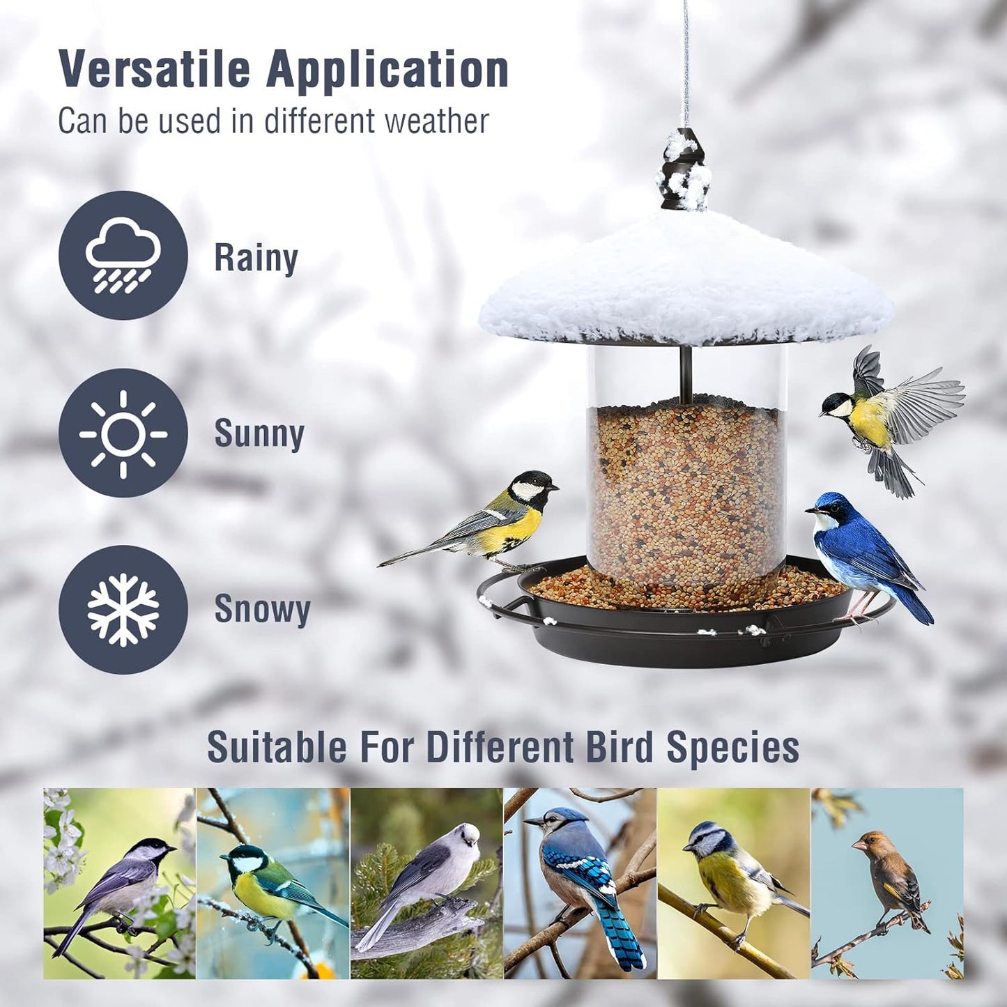 Youvip Metal Roof Bird Feeder - Chew-Proof Design for Outdoor Hanging | Bronze Finish