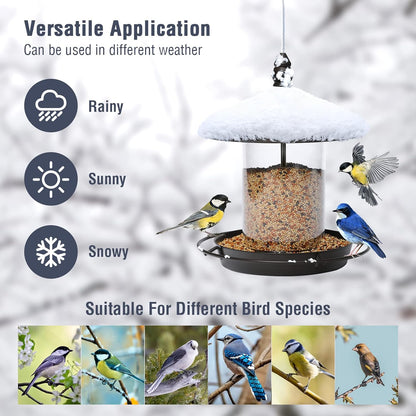 Youvip Metal Roof Bird Feeder - Chew-Proof Design for Outdoor Hanging | Bronze Finish