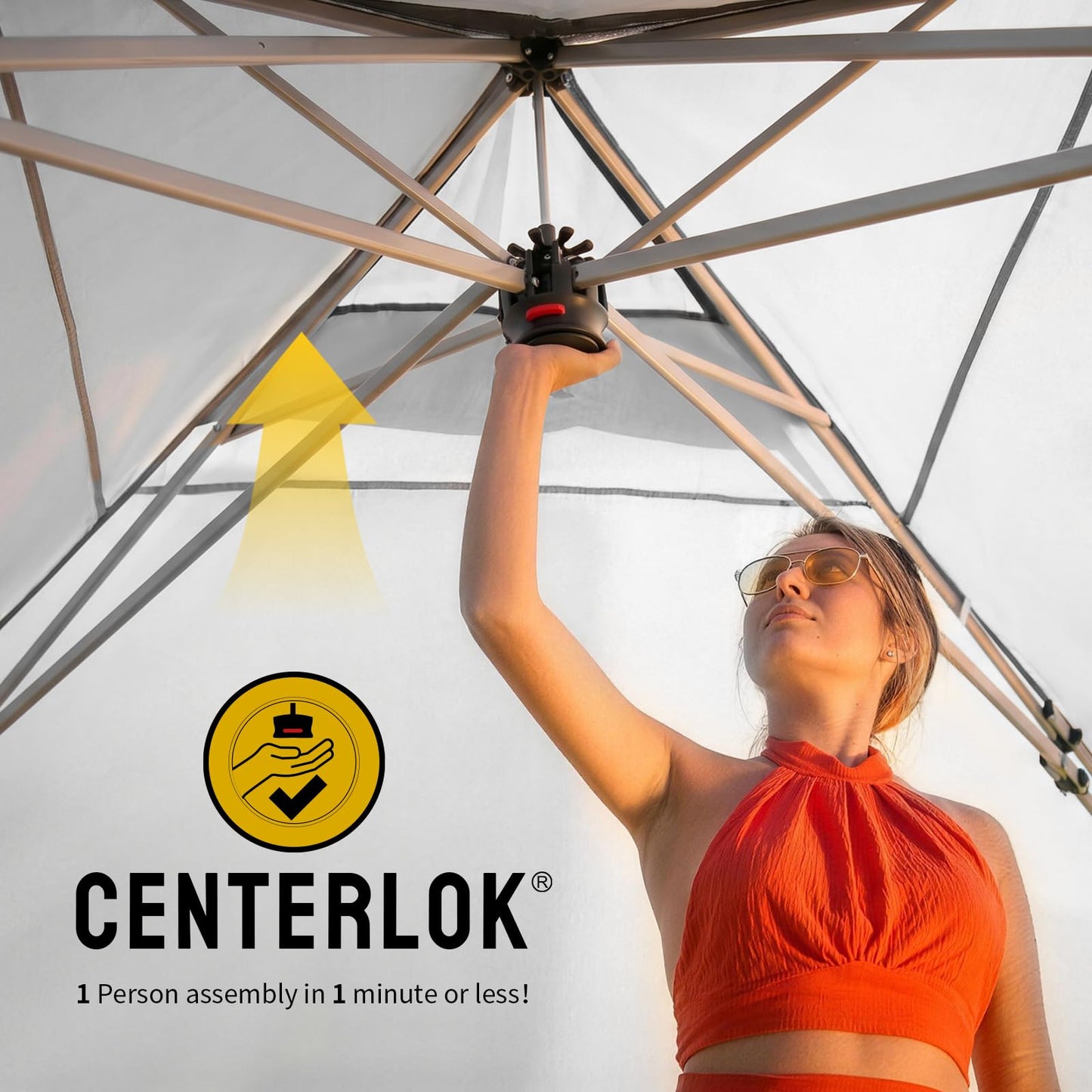 CROWN SHADES Pop Up Canopy with 1 Side Wall - Beach Tent with One Push Setup - Outdoor Sun Shade for Events, Parties, Camping - Gazebo with STO-N-Go Cover Bag, Grid White, 12x12FT