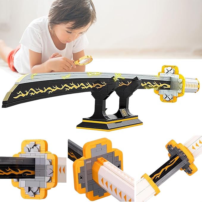 39inch for Sword Building BlockModel Samurai Sword Set withScabbard and Stand Best Gift for AnimeFans