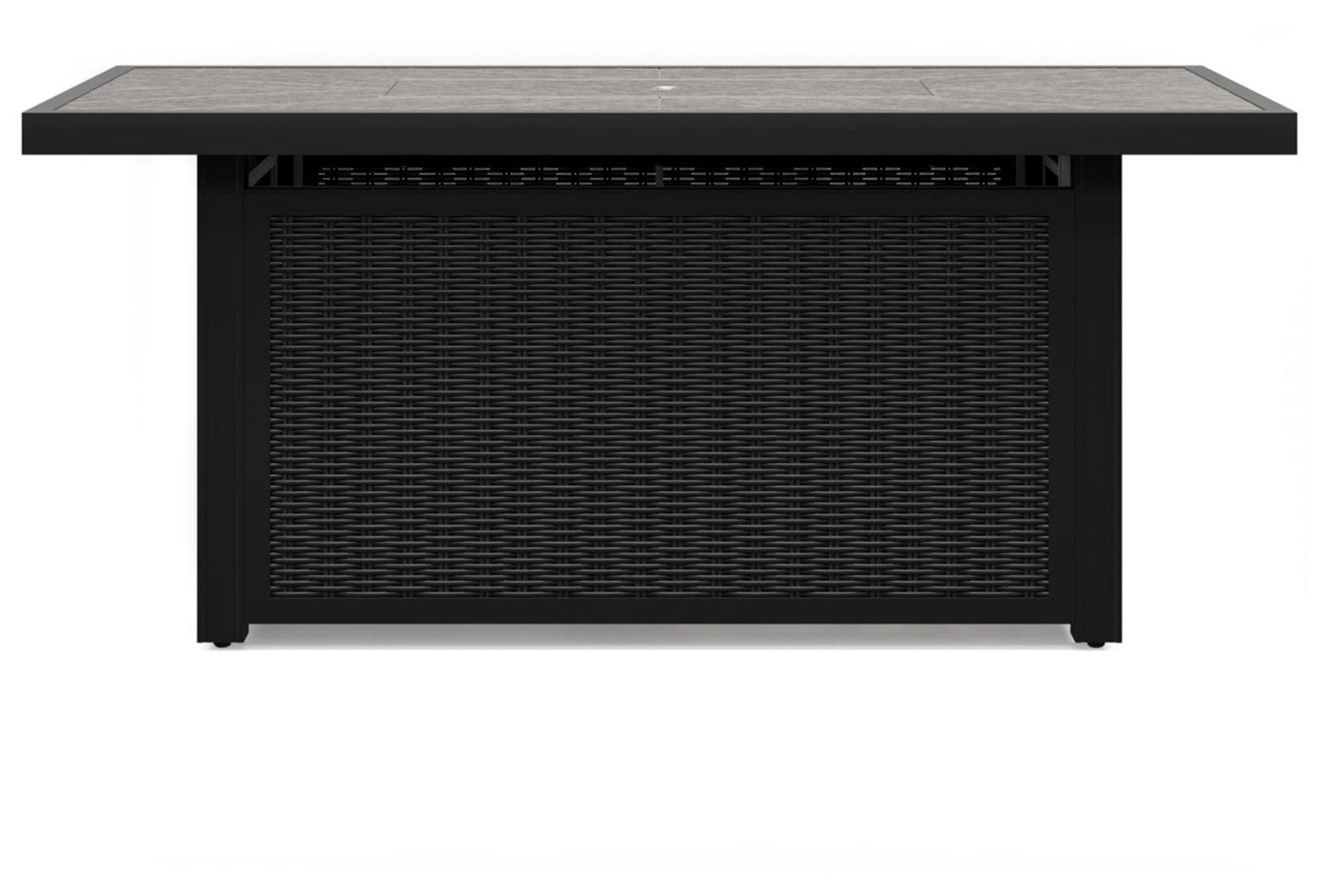Signature Design by Ashley Beachcroft Casual Weather and Rust Resistant Battery-Operated Outdoor Fire Pit Table with Adjustable Flame Control and Protective Cover, Black & Light Gray