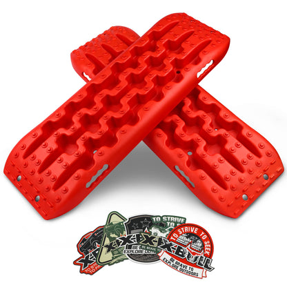X-BULL New Recovery Traction Tracks Tire Ladder for Sand Snow Mud 4WD with Mounting Pin Set Adjustable (Red)