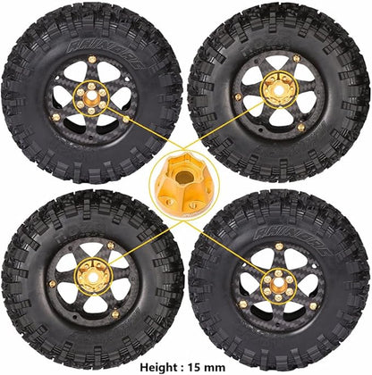 RhinoRC MOZA 1.9inch Competition Tires Super Sticky with Narrow Carbon Fiber Aluminum 2.2 inch Wheel Rim N2401 for Pro and Sporty Class 1/10 RC Crawler Car (1.9inch 4pcs)