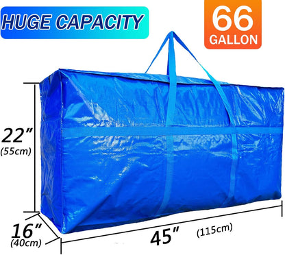 66 Gallon Extra Large Storage Bags by [Brand Name] - Heavy Duty, Waterproof Moving Duffle with Zipper & Strong Handles