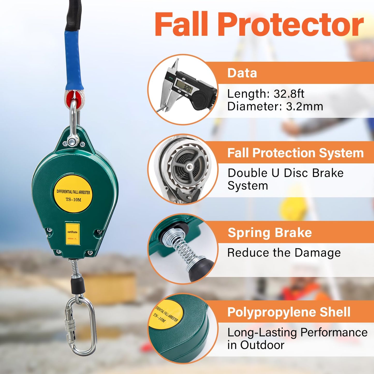 TRSMIMA Confined Space Tripod Kit - Heavy Duty Rescue Tripod Lifting Hoist 1200LBS Winch| 7'Adjustable Legs| 98' Cable Portable Tripod Kit| 32.8' Fall Protection| 4.4-7.02ft Working Height