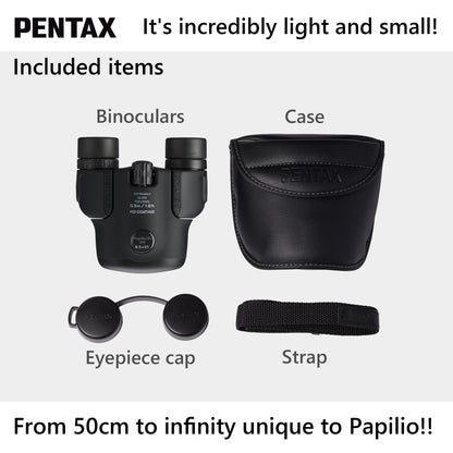 PENTAX Papilio III 6.5x21WR Black, 50cm Close-up to Infinity Focus, Weather-Resistant Body, new HD Coating, Suitable for observing Tiny Objects, for Travel, Hiking, Concerts, Sports, Stargazing