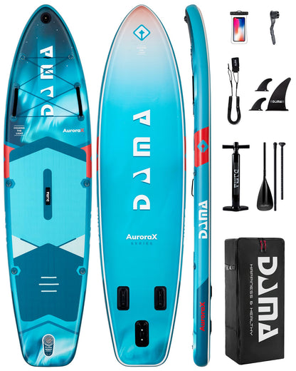 DAMA Stand Up Paddle Board 11'6" x 34" x 6", 450 lbs Capacity, Extra Wide All-Around Paddle Board for 2+1 People and Pets, Stable Design for Beginners, Family Use on Lakes, Rivers and Coastal Waters