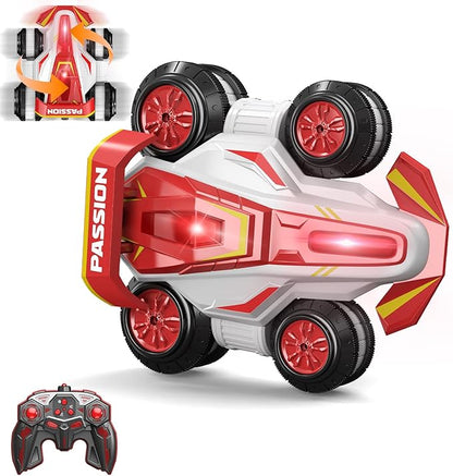 Upgraded Remote Control Car 360° Spins RC Car 2- in-1 Anti-Gravity RC Racer Wheelie Drift Stunt Car with Lights&ampMusic Birthday Gifts Toys for 6 7 8 9 10 11 12 Year Old Boys