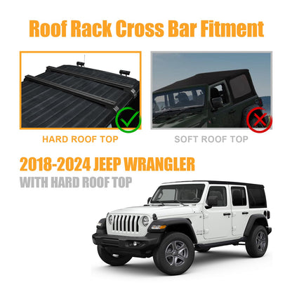 400 LBS Roof Rack Cross Bars Compatible with 2018-2024 Jeep Wrangler JL JLU & Gladiator JT, Roof Rail Crossbars Cargo Carrier Rooftop Luggage, Aluminum Luggage Rack Crossbar
